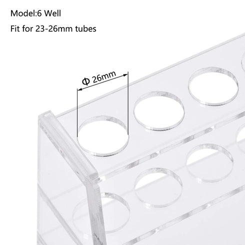 Acrylic Test Tube Holder Rack 6 Sockets for 50ml Centrifuge Tubes Clear (50ml,6 Sockets)...