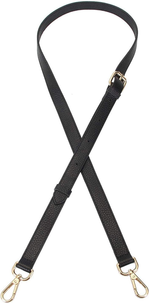 Full Grain Leather Adjustable Replacement Cross Body Purse Shoulder Strap Handbag Bag Wallet, 2/3” Wide (Black)...