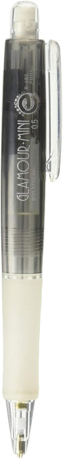 Platinum Mechanical Pencil Zero Shin Glamour Mini, 0.5mm, Transparent Black (MGMQ-100-#1)...