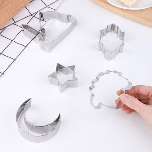 Aprildecember Ramadan and Eid Cookie Cutter Set of 7 - Mosque, Lantern, Moon, Star, Kaba, Sheep Head, Camel...