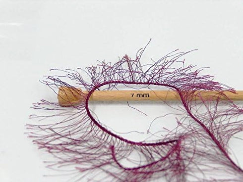 Wine Extra Long Eyelash Yarn Ice Luxurious Fun Fur 50gr 38yds......