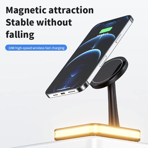 3 in 1 Wireless Charger Station Magnetic Charging Dock (Black)...