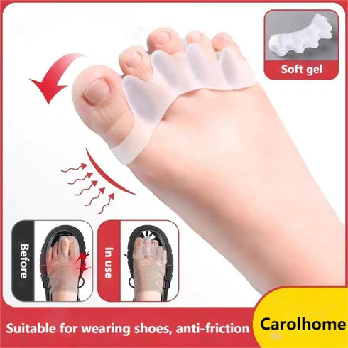 Carolhome Toe Separators 4pcs Gel Toe Splints Protectors Toe Spacers Toe Bunion Corrector Straighteners for Pain Relief Overlapping Hammer Toes, C...