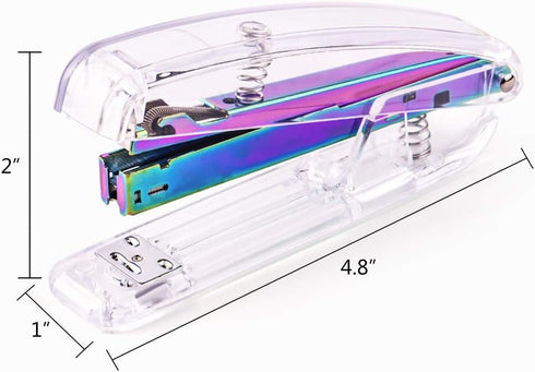 Coopay Clear Acrylic Stapler Purple Desktop Stapler with 2000 Pieces Silvery Staples for Office Desk Accessory(Purple)...