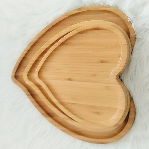 PRETYZOOM Heart Shaped Cutting Board 2pcs Valentines Day Wood Bamboo Serving Board Cheese Platter Tray Heart Charcuterie Bread Board for Appetizer...