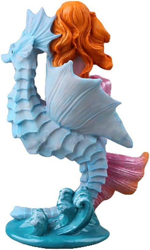 Aquarium Ornament - Seahorse Mermaid Decorations,Fish Tank Supplies Accessories,Mermaid Gifts for Girls, Mediterranean Princess Statue Home Decora...