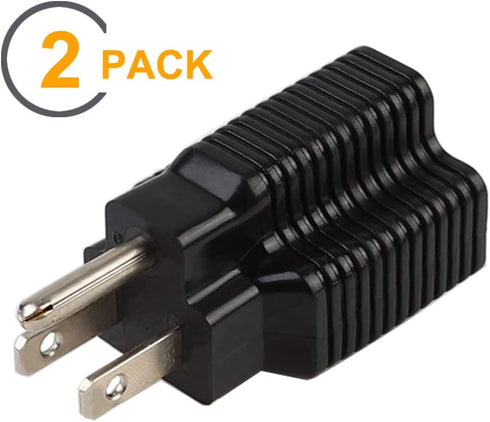 (2PACK) Nema 15 Amp to 20 Amp Plug Adapter ETL Listed NEMA 5-15P to 5-15/20R (Comb 20Amp T Blade) 15 Amp Household Plug to 20 Amp T-Blade AC Power...