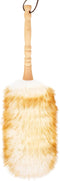 Lambswool Duster,with Solid Wooden Handle,Leather Hang Strap,Flexible Head, Comfortable Grips 19.6 inchs Long Natural Feathers Duster for Cleaning...