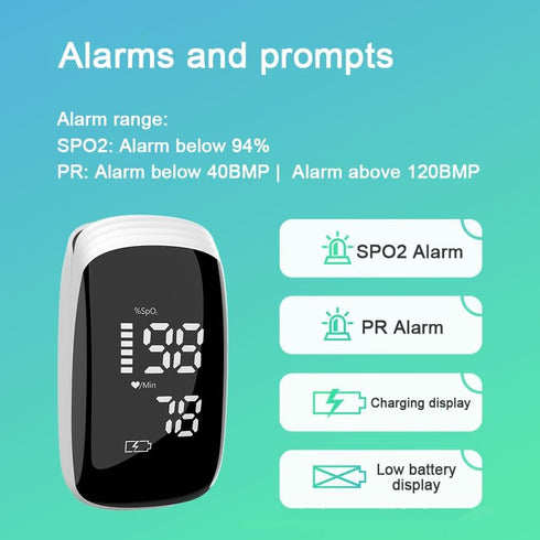 Pulse Oximeter, Blood Oximeter, Fingertip Pulse Oximeter, Rechargeable Pulse Oximeter, Accurate Rapid Blood Oximeter SpO2 Readings Outdoor Sports ...
