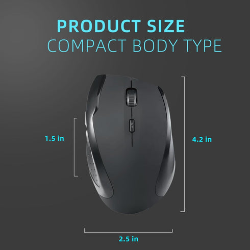 ONE-UP 2.4G six buttons wireless mouse, USB Nano receiver. Ergonomic design, DPI: 800-1200-1600. Easy to carry mouse, suitable for Laptop, Compute...