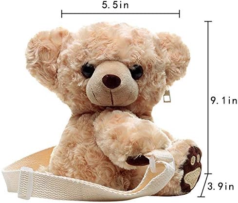 3D Cute Plush Animal Shoulder Bag Women Ladies Teddy Bear Cross Body Bag...