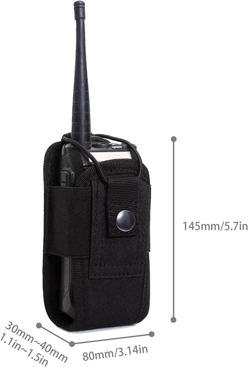 Create idea Radio Pouch Security Walkie Talkie Bag Belt Holder Black Nylon 1000D for Fireman Teacher...