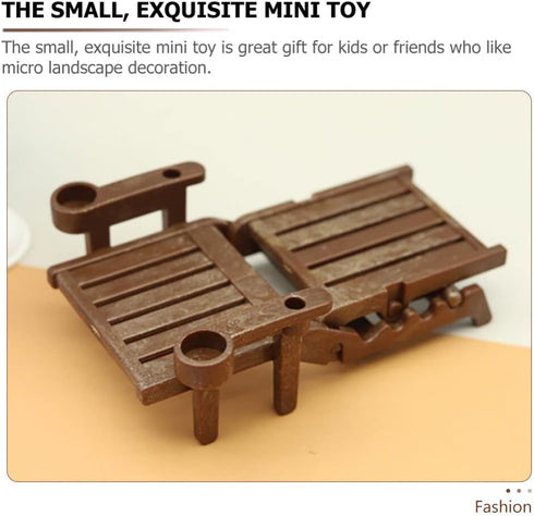 Toyvian 2 Sets Doll House Swimming Pool Swimming Ring Folding Beach Sunbath Chair Simulation Miniature Craft Furniture Pool Toys Photo Props for D...