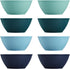 US Acrylic Unbreakable 28 oz. Plastic Stackable Cereal Bowls for Snacks & Ice Cream in Coastal Colors (Set of 8) 6-inch Reusable, BPA-Free, Made i...