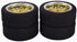 4Pcs 1/10 On-Road Foam Tires& 9003 Wheel Rims 12mm Hex for HSP HPI RC Racing Car Toy, Gold...