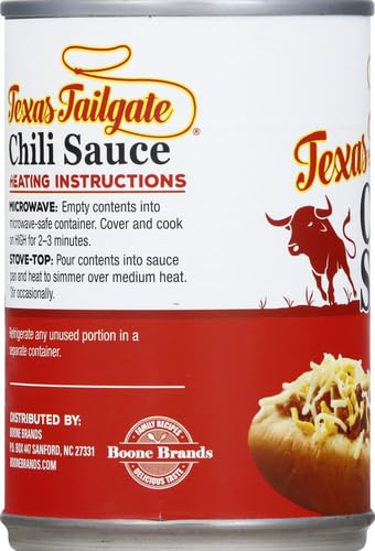 Texas Tailgate Chili Sauce for Burgers and Dogs, 10 Oz...