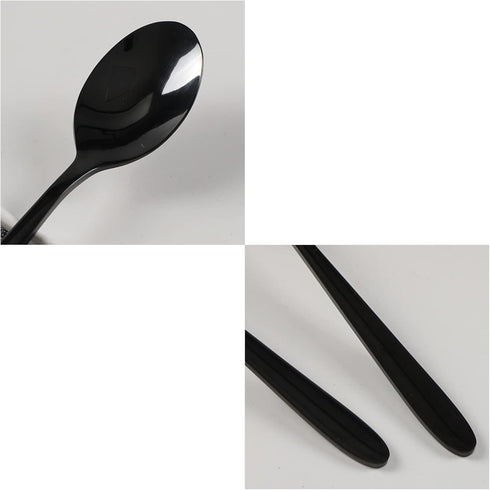 16-Piece Black Stainless Steel Teaspoon, Small Tea Spoon...
