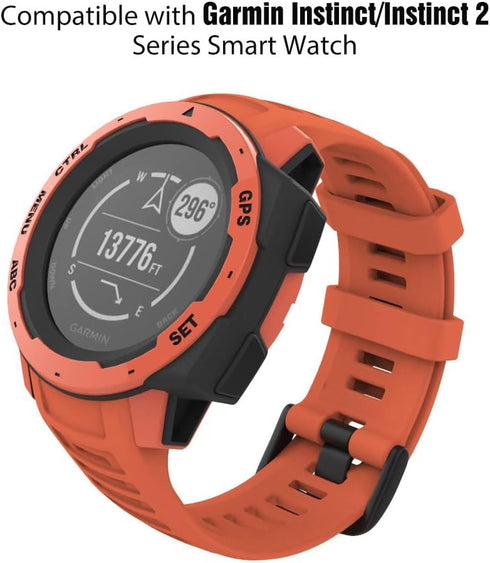 MoKo Watch Strap Compatible with Garmin Instinct Esports/Solar/Tactical/Tide Military Watch,Soft Silicone Adjustable Replacement Band Fit Garmin I...