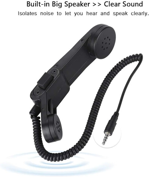Diyeeni 3.5mm Plug Speaker Mic, Retro Telephone Handset Handheld Speaker Mic HiFi Sound Shoulder, Retro handsets for Cell Phones......