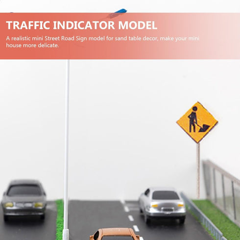 TOYANDONA 14pcs Micro Landscape Accessories Miniature Stuff Kids Playset Childrens Play Sets Traffic Indicator Model Traffic Street Signs Mini Tra...