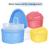 Denture Bath Box Cup, Complete Clean Care for Dentures, Clear Braces, Mouth Guard, Night Guard & Retainers,Traveling (Blue & Pink)...