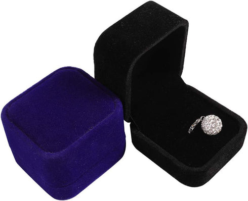 LamQee Engagement Ring Box Velvet Earrings Studs Ring Case Jewelry Display Storage Box Gift Box for Proposal Engagement Birthday Wedding Anniversa...