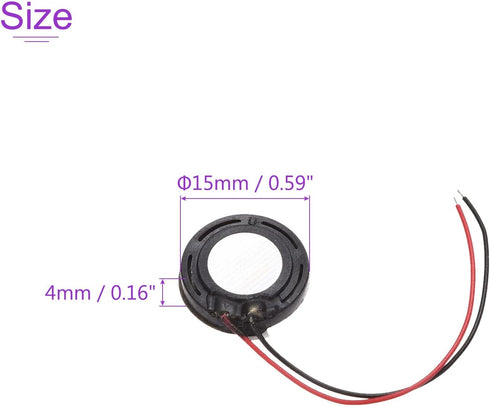 DMiotech 1W 8 Ohm 15mm Diameter Mini DIY Magnetic Speaker Internal Replacement Loudspeaker with Wire for Mobile Phone Black......