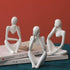 Asng Resin Thinker Style Abstract Sculpture Statue Collectible Figurines Home Office Bookshelf Desktop Decor (White,Left, Small)...