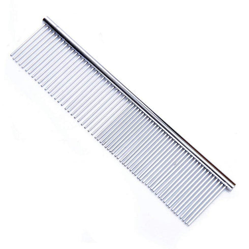 Pet Steel Comb with Rounded Ends Stainless Steel Teeth,metal Cat Dog Comb for Removing Tangles and Knots,Poodle Grooming Deshedding Tool, 7 1/2-in...