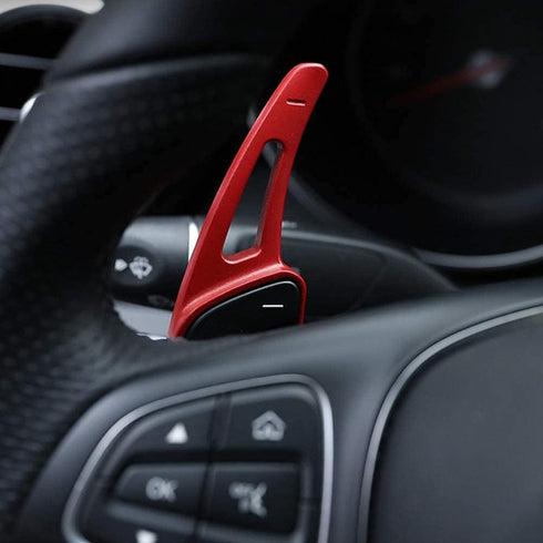 KIMISS 2pcs Aluminum Alloy Car Steering Wheel Shift Paddle Blade Shifter Extension for A3/A4L 2013-2016, for A5 2012-2016, etc Bright Red Color Ac...