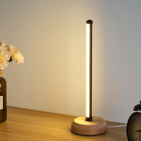 Modern Led Wood Table Lamp, 3-Color Temperature Bedside Lamp,Bedroom Bedside Night Light, Dimmable Led Lighting, Creative Home Decor, Unique House...