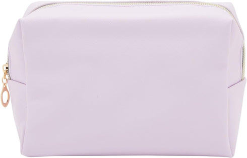 3 Pack Faux Leather Makeup Bag with Zipper, Travel Cosmetic Pouches (3 Pastel Colors)...