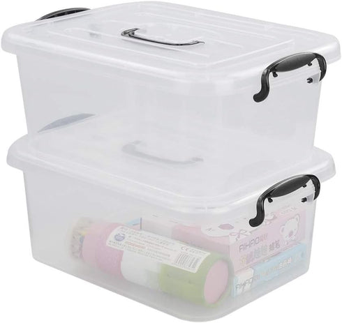 8 Quart Clear Storage Bin with Handle, 2 Packs...
