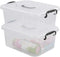 8 Quart Clear Storage Bin with Handle, 2 Packs...
