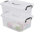 8 Quart Clear Storage Bin with Handle, 2 Packs...