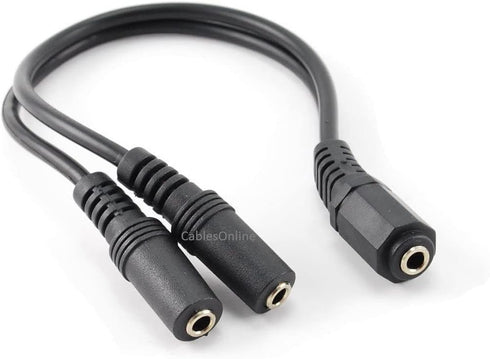 CablesOnline 9 inch Stereo 3.5mm 1-Female to 2-Females Splitter Cable & Gender Changer, (AV-Y15)...