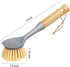 2 Pack Kitchen Dish Brush, Bamboo Handle Dish Scrubber Built-in Scraper, Multi-Function Scrub Brush for Dishes,Pans,Pots, Kitchen, Bathroom (Gray)...