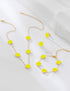 Gold Plated Stainless Steel Flower Bracelet, Necklace and Stud Jewelry Set for Women...