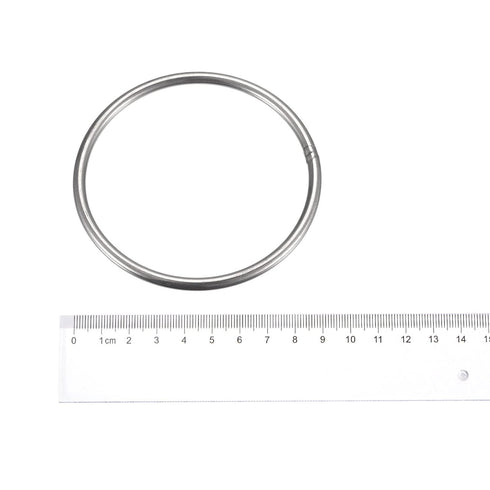 uxcell Stainless Steel O Rings, 5pcs 90mm(3.54") Outer Dia. 5mm Thickness Multi-Purpose Metal Welded O-rings Round Rings for Hardware Luggage Acce...