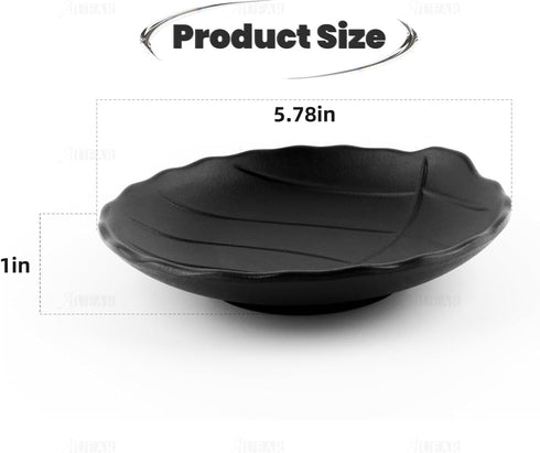 AUEAR, A5 Melamine Trinket Dish Decorative Jewelry Tray Ring Holder Organizer for Keys Food Safe Dishware Black (Leaf Style 1)...