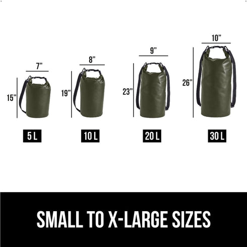 Gorilla Gear Heavy Duty 100% Waterproof IPX 6 Dry Bag, Tear and Puncture Resistant Bags for Kayaking Boating Hiking Camping Swimming Water Sports,...
