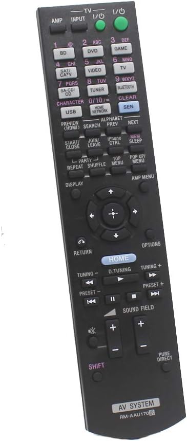 Replacement Remote Control Compatible for Sony STR-DN840 RMAAU170 149205111 STR-DH540 STR-DH740 STR-DH550 Audio/Video AV Receiver Home Theater Sys...
