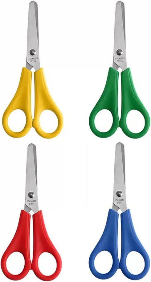 4 Pcs Kids Scissors Children Blunt tip Safety Scissors with cm Scale Steel Preschool Plastic Handle Handmade Scissors for Scrapbooking Art DIY Cra...