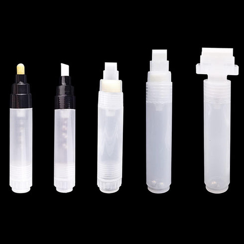 5 Pack Refillable Paint Pens Empty Acrylic Permanent Marker Fillable Blank Paint Pen Blank Marker Pens Paint Markers for Art Painting Crafts Kit(L...