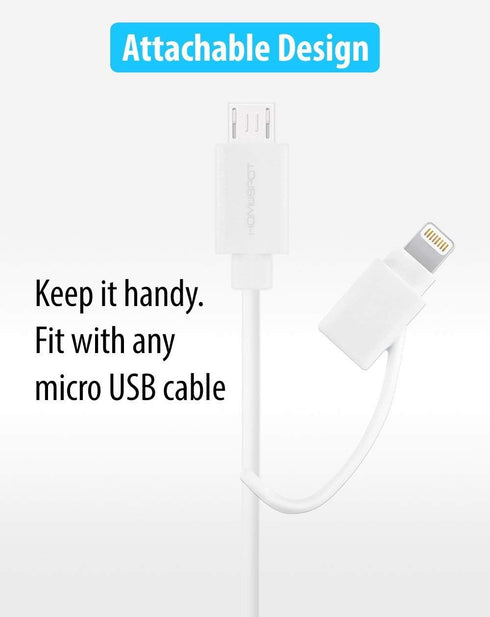HomeSpot iPhone Charger, Micro USB to 8 pin Lightning Adapter Converter with Tether Keeper Sleeve, Apple MFi Certified for iPhone 8 7 7plus 6s 6Pl...