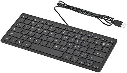 iKKEGOL USB Mini Slim Wired 78 Key Small Super Thin Compact Keyboard for Desktop Laptop PC Win 7 Mac (Black)...