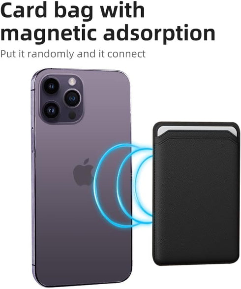 Magnetic Card Wallet Holder with MagSafe for iPhone 14 Pro Max/14 Plus/14 Pro/14, for iPhone 13 Pro Max/13 Pro/13/13 Mini, for iPhone 12/12 Pro/12...