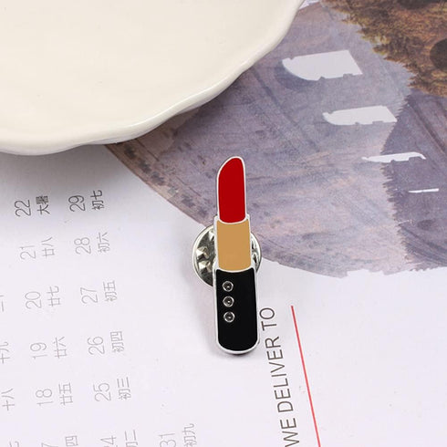 Red Lip Lipstick Enamel Lapel Brooch Pin for Men Women (3 Pcs Red)...