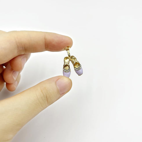 12Pcs Ballet Shoe Shaped Beads Gold Plated Shoes Shaped Enamel Charms Cute Alloy Shoes Shaped Beads for Bracelet Necklace Keychain Jewelry Making ...