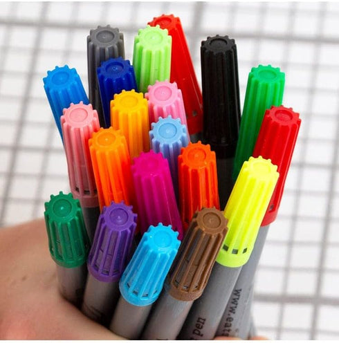 eatsleepdoodle Artist Set of 20 Original Doodle Wash-Out Fabric Marker Set - Double-Ended Felt Tips in Handy Storage Box...